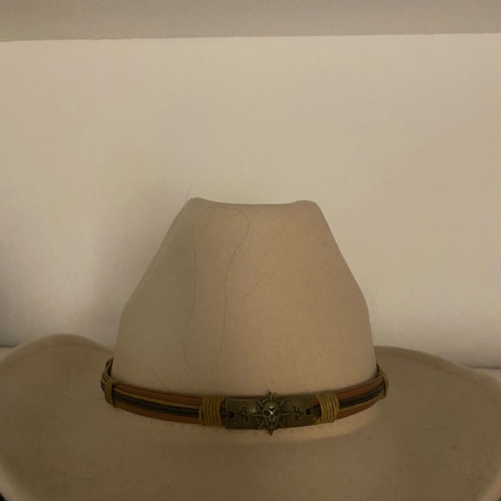 Cream Cowboy Hat with Decorative Band